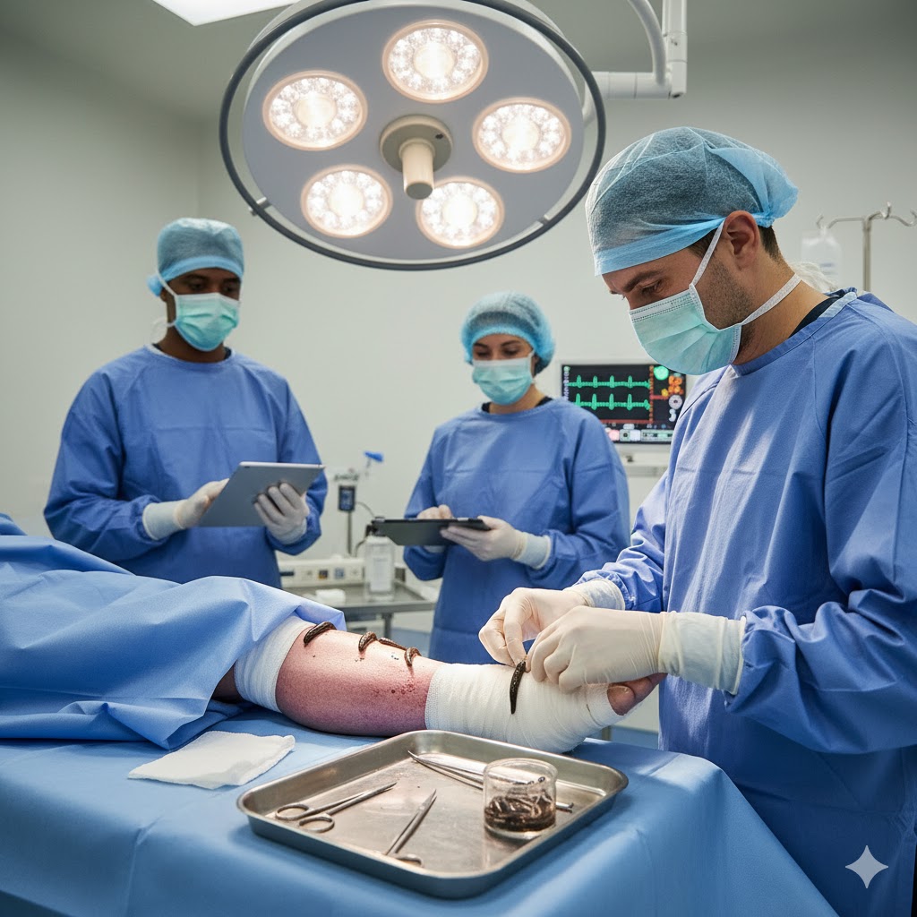 درمان احتقان وریدی ساق با زالو درمانی ایرانی